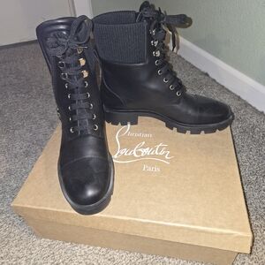 Christian Louboutin Black Combat Boots